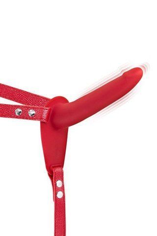 Вибрационный страпон Fetish Tentation с дилидо, 10 режимов, силикон, красный SO-SO3753 фото