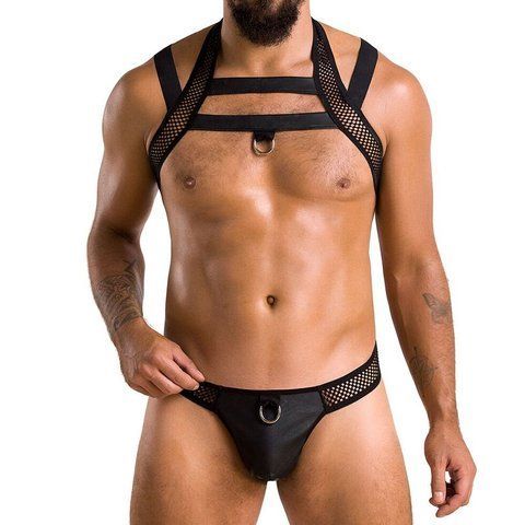 Комплект мужского белья Passion Jacob XXL/XXXL, трусы с шлейками, черные SO-SO7602 фото