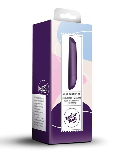 Вібропуля SugarBoo Sugar Damson, перезаряджувана, 10 режимів, водонепроникна, силіконова SO-SO7665 фото