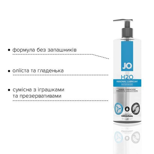 Смазка на водной основе JO H2O ORIGINAL 480 мл - интимный лубрикант с растительным глицерином, для комфортного скольжения SO-SO1692 фото