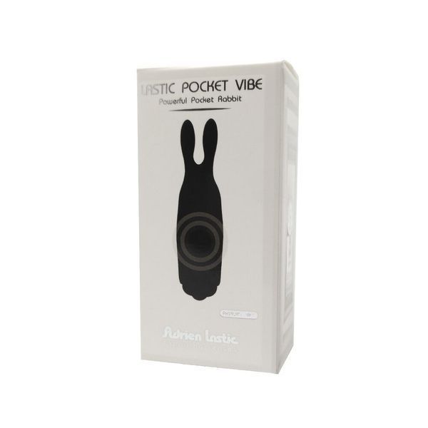 Міні-вібратор Adrien Lastic Pocket Vibe Rabbit Black з 10 режимами вібрації та вушками для кліторної стимуляції SO-AD33499 фото