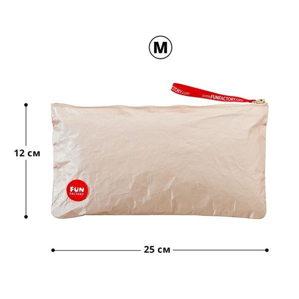 Сумка для секс-игрушек Fun Factory TOYBAG M золотистая на молнии 25x12 см SO-SX1011 фото