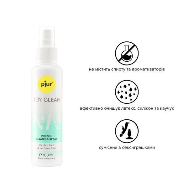 Антибактеріальний спрей для секс-іграшок Pjur Toy Clean 100 мл, без спирту, делікатне очищення SO-PJ12930 фото