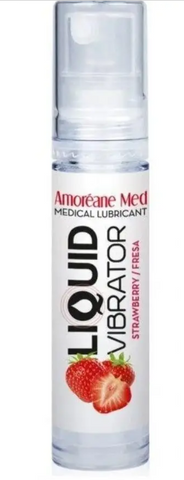 Стимулирующий лубрикант Amoreane Med Liquid Vibrator Клубника 10 мл - водная смазка с вибрацией для интимной близости B-PS60204 Strawberry фото