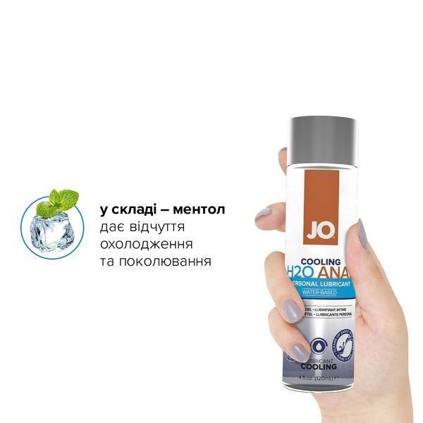 Анальна змазка JO ANAL H2O COOLING 120 мл - охолоджуюча, на водній основі, для комфортних інтимних ігор SO-SO1695 фото