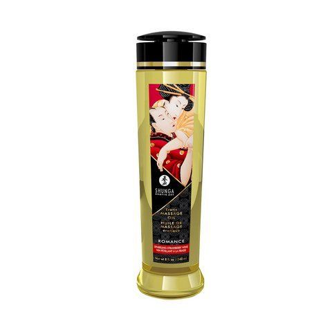 Массажное масло Shunga Romance Sparkling Strawberry Wine 240 мл - натуральное увлажняющее для расслабляющего массажа SO-SO3935 фото