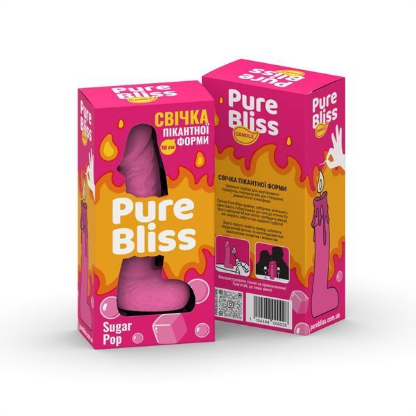 Ароматная свеча в форме члена Pure Bliss Pink Sugar Pop 18 см - жвачка для романтики и вечеринок SO-SX3038 фото