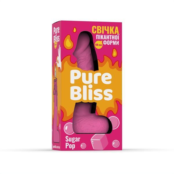 Ароматная свеча в форме члена Pure Bliss Pink Sugar Pop 18 см - жвачка для романтики и вечеринок SO-SX3038 фото