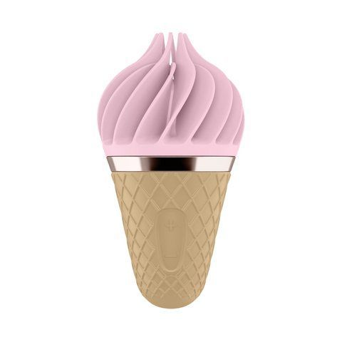 Мороженка-спиннатор Satisfyer Lay-On Sweet Treat Рожевий/Коричневий, 10 режимів, водонепрониклий масажер для клітора SO-SO3552 фото
