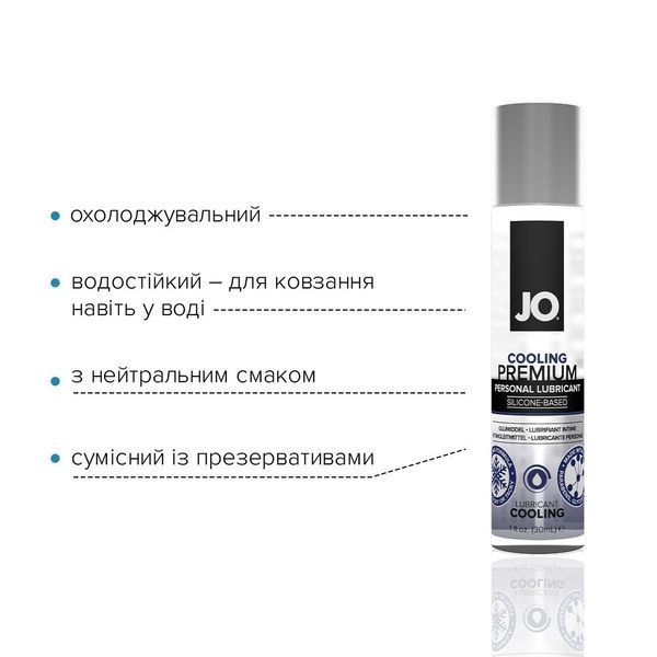 Охлаждающий лубрикант JO PREMIUM на силиконовой основе 30 мл для интимной близости SO-SO1436 фото