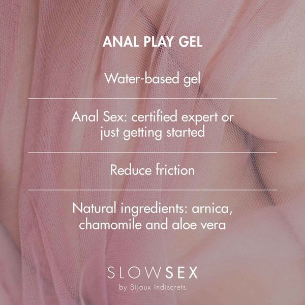 Анальний гель-лубрикант Bijoux Indiscrets Slow Sex 30 мл на водній основі з кокосовим ароматом, зволожуючий, гіпоалергенний SO-SO5900 фото