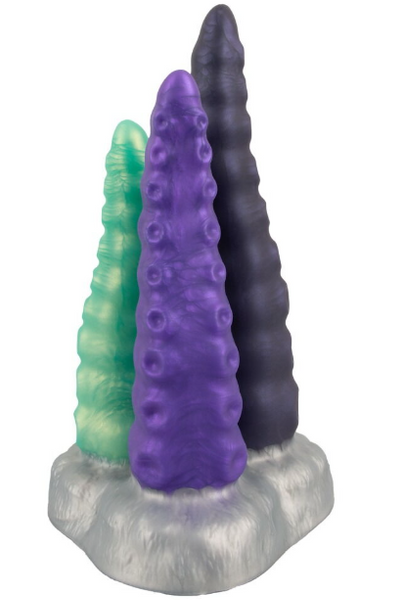 Фаллоімітатор Triple Tentacle з рідкого силікону, 3 рухомі щупальця, 22 см, для глибокого задоволення B-ORI-5004179 фото