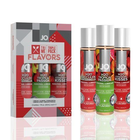 Набір оральних змазок JO Tri-Me Triple Pack 3&times;30 мл &mdash; тропічна пристрасть, кавун, полуниця SO-SO2840 фото