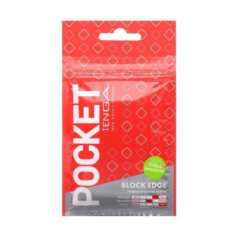 Мастурбатор TENGA Pocket Block Edge з еластичним матеріалом, лубрикант у комплекті, компактний формат для зручності SO-SO5596 фото