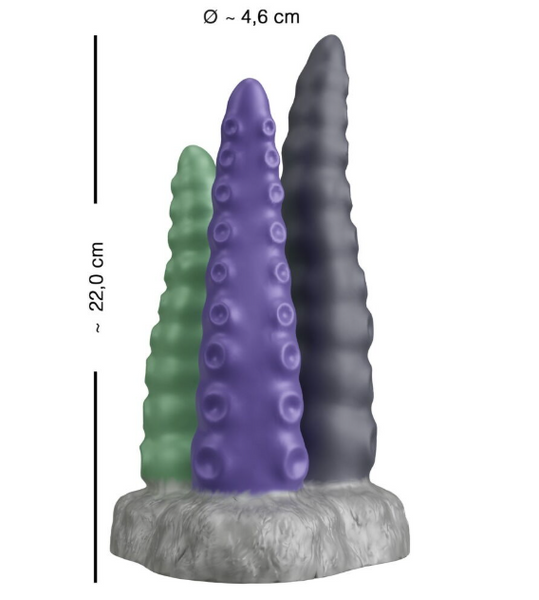 Фаллоімітатор Triple Tentacle з рідкого силікону, 3 рухомі щупальця, 22 см, для глибокого задоволення B-ORI-5004179 фото