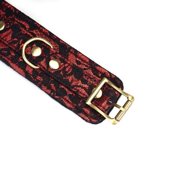 Наручники Liebe Seele Victorian Garden Wrist Cuff из экокожи с цепочкой и кружевом для бондажа SO-SO9473 фото