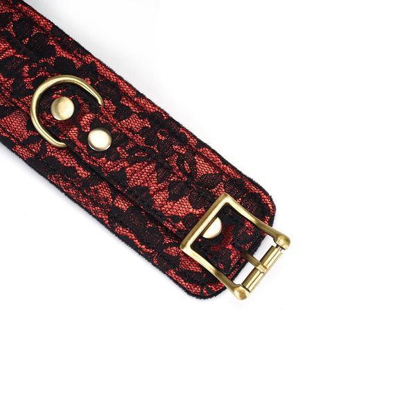 Наручники Liebe Seele Victorian Garden Wrist Cuff из экокожи с цепочкой и кружевом для бондажа SO-SO9473 фото