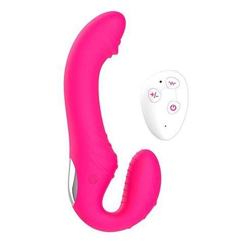 Безремінний силіконовий страпон з вібрацією та пультом, фіолетовий, 10 режимів, для жінок MS-X0000959 фото