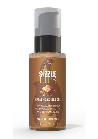 Теплий масажний гель Sensuva Sizzle Lips з солоною карамеллю, 59 мл, без цукру, їстівний SO-SO9829 фото