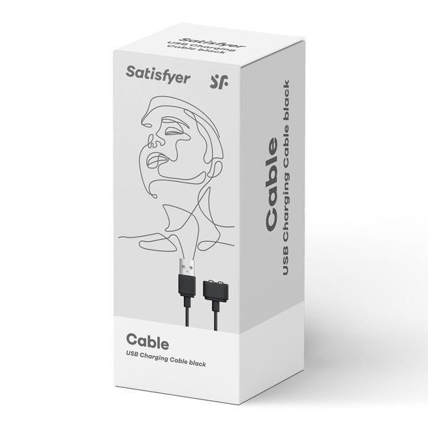 Зарядний кабель Satisfyer USB для іграшок, чорний, надійне підключення SO-SO7792 фото