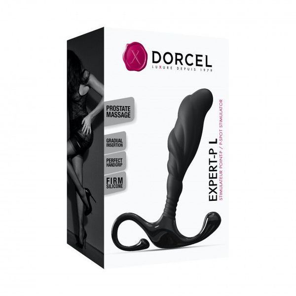 Эргономичный массажер простаты Dorcel Expert P size L из силикона, черный, 12,1 см SO-SO5526 фото