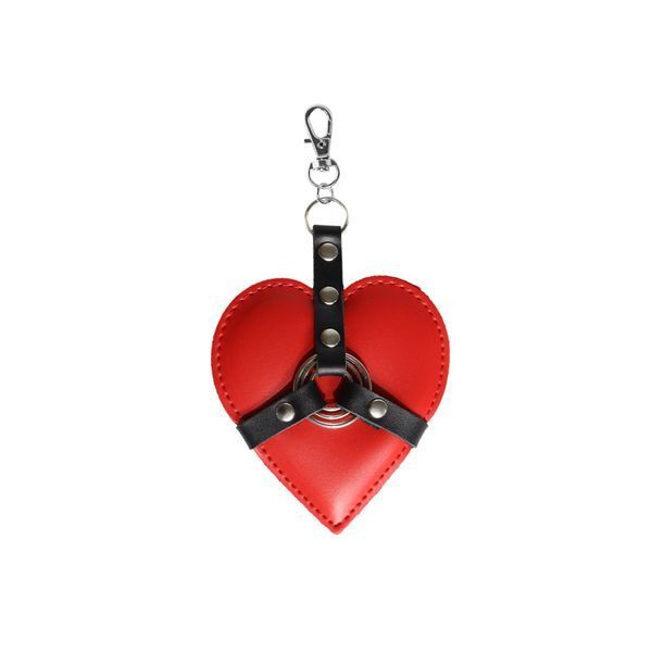 Брелок на карабине Heart Angel для ключей, красный, из экокожи, стильный аксессуар SO-SX2364 фото