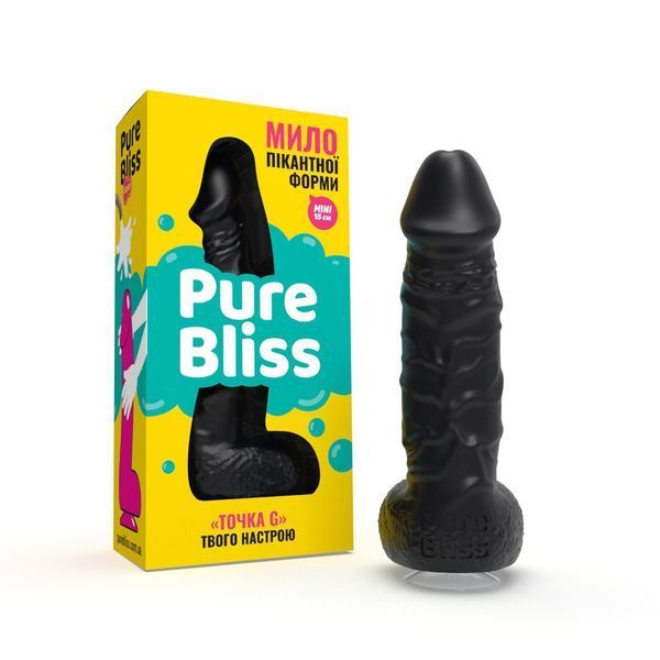 Крафтове мило-член Pure Bliss MINI Black з присоскою, натуральне, 165 г SO-SO6352 фото
