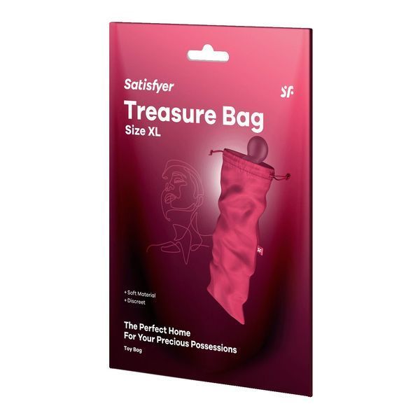 Мішечок для секс-іграшок Satisfyer Treasure Bag XL, рожевий, на шнурку, місткий, не ковзає SO-SX0554 фото