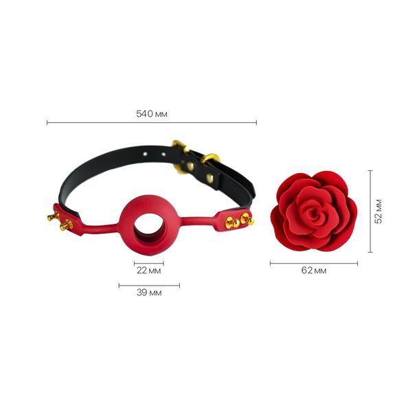 Розкішний кляп у вигляді троянди Zalo - Rose Ball Gag, еко-шкіра, силікон, подвійне використання SO-SO6690 фото