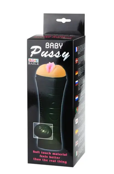 Вагіна-мастурбатор "Baby Pussy" з рифленим тунелем, 240 мм, TPR, рифлена колба B-BM-00900T27N фото