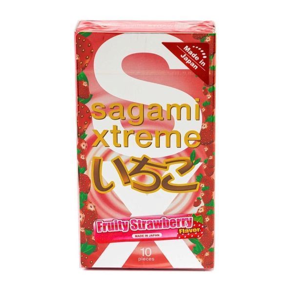 Ультратонкі презервативи Sagami Xtreme з клубнічним ароматом, 0,04 мм, 1 шт. B-SG-990141 фото
