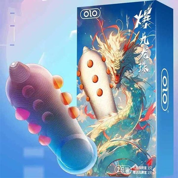 Презервативи OLO Nine Dragon з шипами та ультратонкі, 2 шт. для максимального задоволення MS-X00001108 фото
