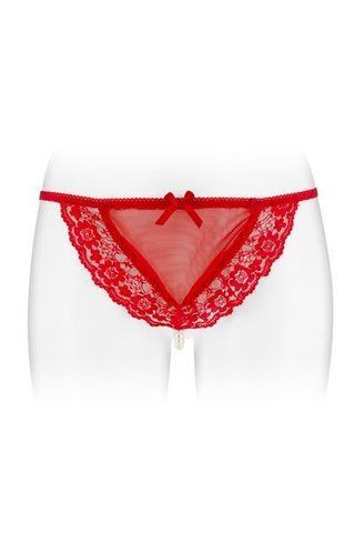 Трусики-стринги Fashion Secret KATIA Red с жемчужной ниткой, размер S/M/L, 95% полиамид, 5% эластан SO-SO2247 фото