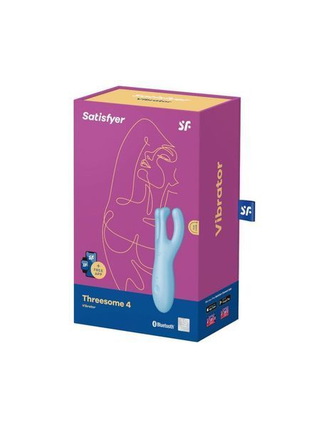 Клиторальный смарт вибратор Satisfyer Threesome 4 Blue с 3 моторами и 12 режимами вибрации SO-SO6081 фото