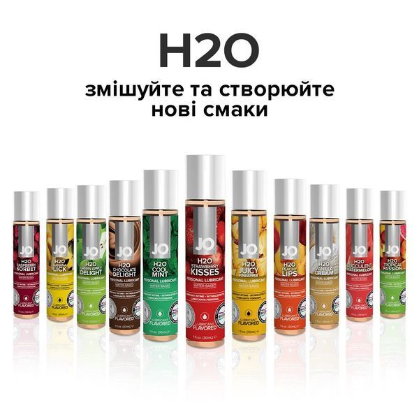 Лубрикант на водной основе JO H2O Strawberry Kiss 30 мл без сахара для интимной близости SO-SO1469 фото