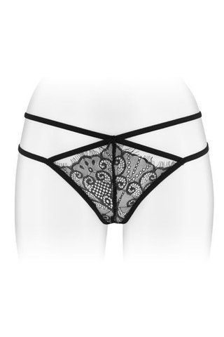 Трусики-стринги Fashion Secret MYLENE Black с кружевом и двойной линией бедра SO-SO2254 фото