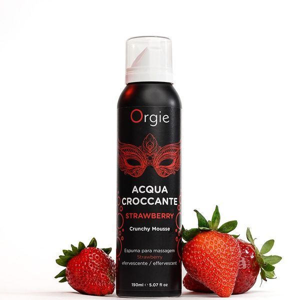 Масажна пінка Orgie Acqua Croccante Strawberry 150 мл з ефектом лопаючихся бульбашок для зволожуючого масажу SO-SX1493 фото