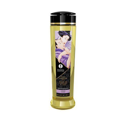 Масло для масажу Shunga Sensation Lavender 240 мл - зволожувальне, натуральне для розслаблювального масажу SO-SO4808 фото