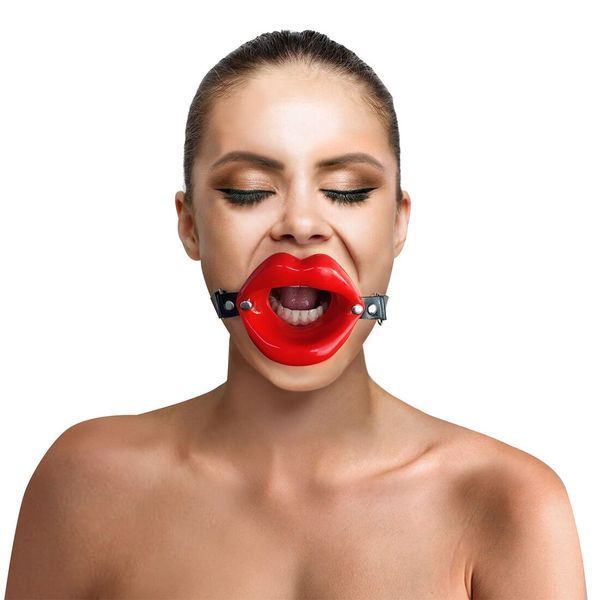 Кляп-розширювач у формі губ Art of Sex Gag Lips з натуральної шкіри для БДСМ-сесій, 40 мм SO-SO5148 фото
