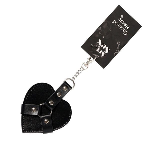 Брелок для ключей Art of Sex Chained Heart, черный, из эко-кожи, стильный аксессуар для БДСМ и альтернативных стилей SO-SX2243 фото