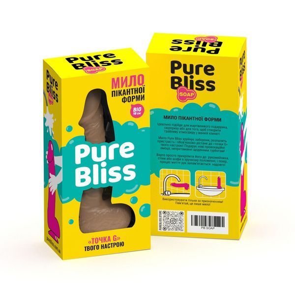 Крафтовое мыло-член Pure Bliss BIG с присоской, натуральное, 290 г, фруктовый аромат SO-SO6363 фото