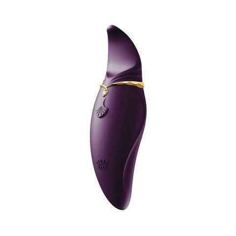 Вібратор 2в1 з язичком Zalo Hero Twilight Purple, 2 мотори, кристал Swarovski SO-SO6661 фото