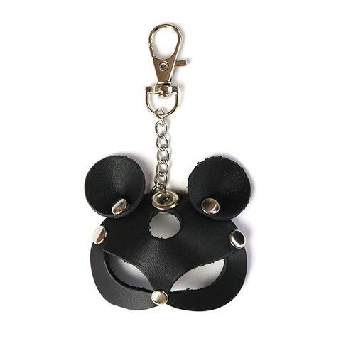Брелок на карабине Art of Sex Mouse из натуральной кожи, черный, БДСМ стиль SO-SO8307 фото