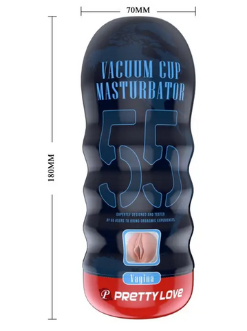 Мастурбатор вагіна VACUUM CUP з рифленим тунелем, 180 мм, TPR B-BM-00900T58 фото