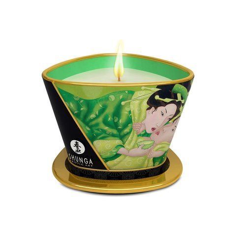 Масажна свічка Shunga Exotic Green Tea (170 мл) з афродизіаками для чуттєвого масажу SO-SO2515 фото