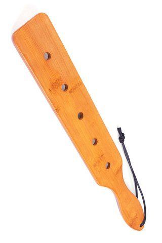 Паддл Fetish Tentation Paddle 5 Holes из бамбука, 37 см для БДСМ-эротики SO-SO7008 фото