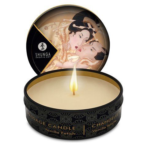 Масажна свічка Shunga Mini Massage Candle Vanilla Fetish 30 мл з афродизіаками та натуральними оліями SO-SO2517 фото