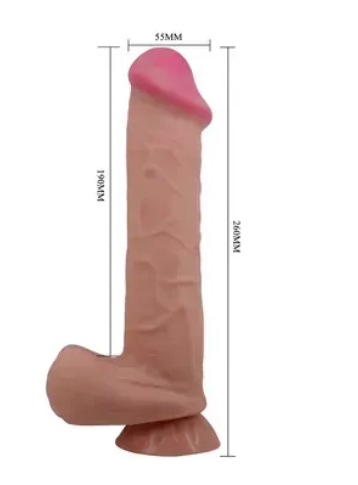 Фаллоімітатор на присосці LyBaile Sliding Skin 10,2" з хребтом та ефектом ковзаючої шкіри, 55 мм діаметра B-BW-008103NRG-1 фото
