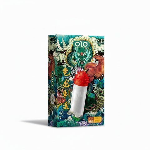 Презервативи OLO Dragon з усиками, силіконова змазка, універсальні, розмір M, 1 шт. MS-X00001202-1 фото