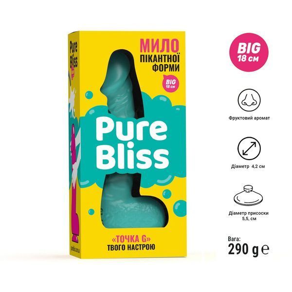 Крафтовое мыло-член Pure Bliss BIG с присоской, натуральное, 290 г, для весёлых вечеринок SO-SO6369 фото